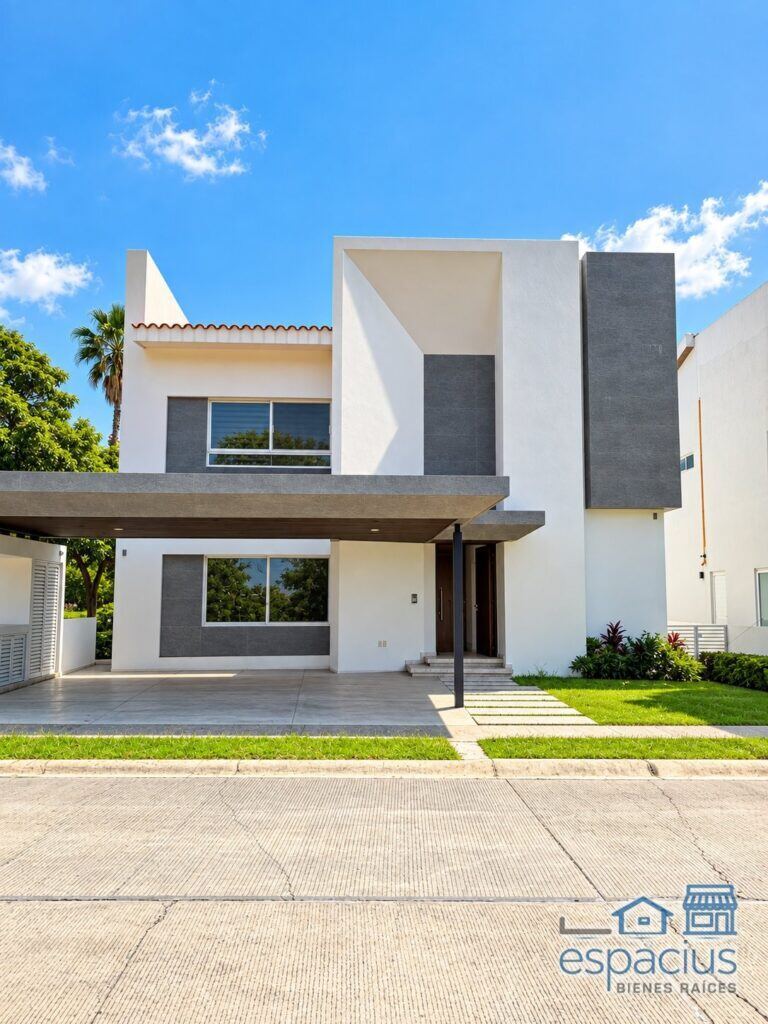 Casa fachada contemporánea en Paraíso Country Club, Emiliano Zapata