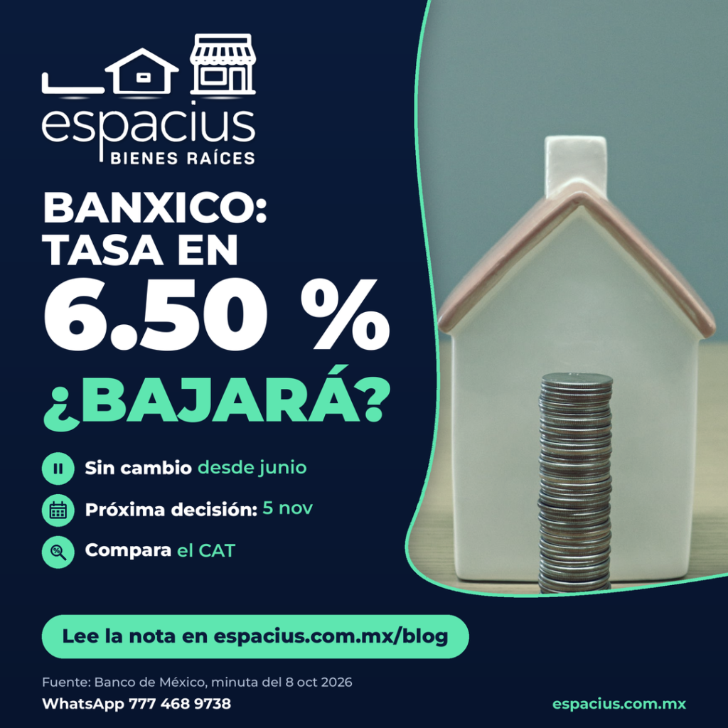 Banxico deja su tasa en 6.50 % y ya habla de un posible recorte: qué significa si vas a comprar casa