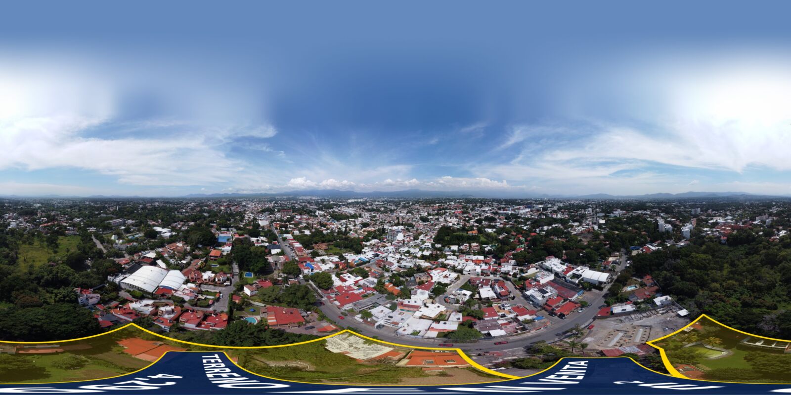 Vista aérea 360° del terreno — vista panorámica